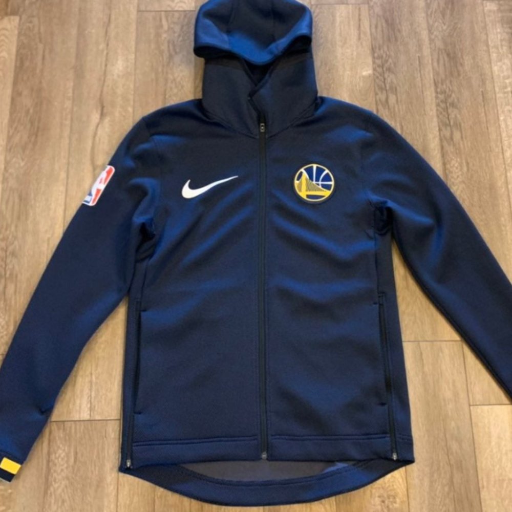 Men's nike golden state warriors showtime hoodie medium blue nba